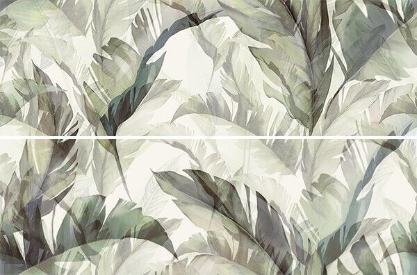 Cersanit Forli Leaves Green Inserto Rect. Dekorcsempe 58×89