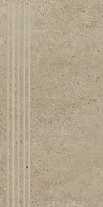 Paradyz Opotimal beige engraved stair tread lépcsőlap 29.8 x 59.8