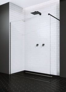 Radaway Modo New Black II 50 Walk-in fekete zuhanyfal átlátszó üveggel