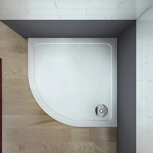 Wasserburg PETRA Öntött műmárvány zuhanytálca, íves 90x90