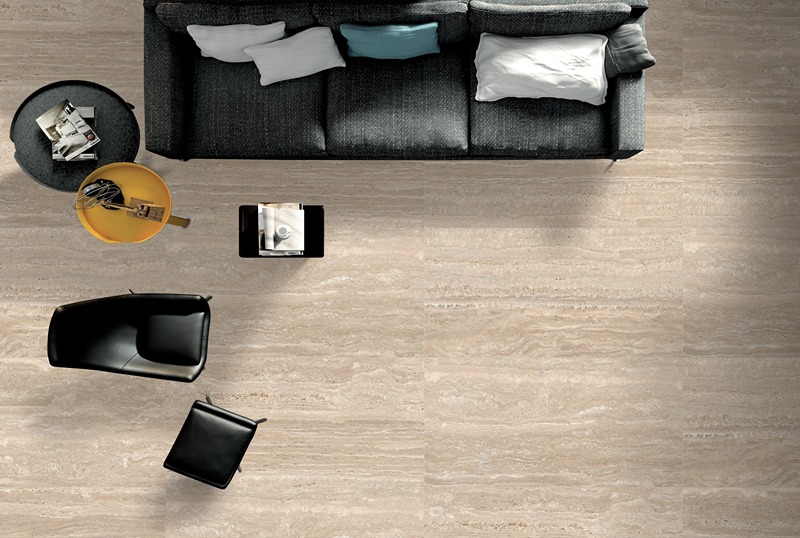 LIMURIA TRAVERTIN BEIGE Rect. 60×120 polírozott magasfényű padlólap