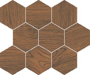 Cersanit Lovely White Finwood Ochra Mosaic Hexagon dekorcsempe 28X33,7