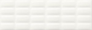 Opoczno White Magic white glossy pillow structure csempe 25x75