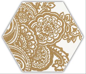 Paradyz Shiny Lines Gold Hexagon Inserto B dekorcsempe 19,8x17,1