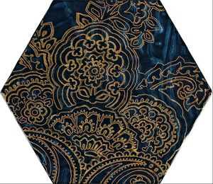 Paradyz Urban Colours Blue Glass Inserto Hexagon B dekorcsempe 19,8x17,2