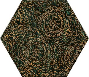 Paradyz Urban Colours Green Glass Inserto Hexagon A dekorcsempe 19,8x17,2