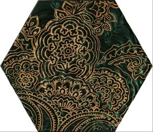 Paradyz Urban Colours Green Glass Inserto Hexagon B dekorcsempe 19,8x17,3