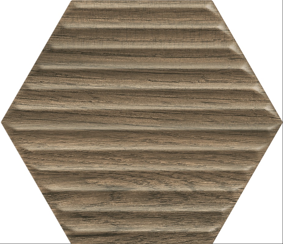 Paradyz Serene Brown Heksagon Struktura Mat falicsempe 19,8x17,1