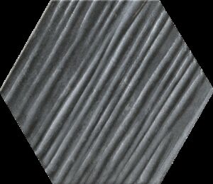 Konskie Dalmacia Hexagon graphite relief A7 13x15 dekor