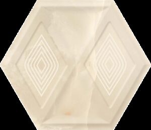 Paradyz Illusion Beige Heksagon Struktura Polysk dekor