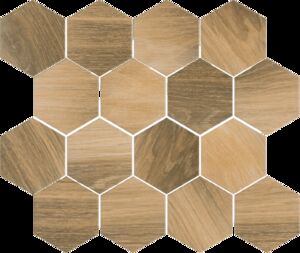 Paradyz Uniwersalna Mozaika Wood Natural Mix Heksagon Mat dekor